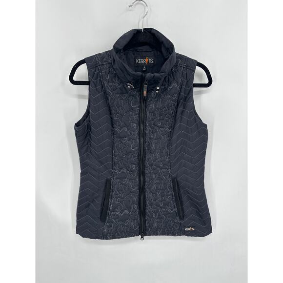 Kerrits Equestrian Vest with horse print quilting Size Small Black - Picture 1 of 7